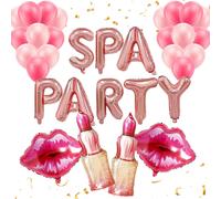 Ballons à thème de maquillage Spa, 22 pièces, décorations de fête, rouge à lèvres 3D, fournitures de décoration pour mariage, anniversaire, fête de fille balloon set