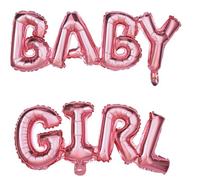 Ballons aluminium lettres Baby Girl rose 118 x 24 cm