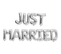 Ballons Aluminium Mariage - Just Married - Argenté - 36 cm Argenté