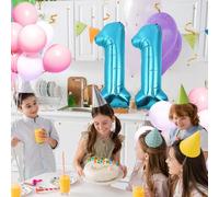 Ballons Anniversaire 11 Bleu - 100cm - Ballon Chiffre 11 Numéro 11 - Happy Birthday Decoration Ballons Fête d'anniversaire Ans Vole Grâce à l'Hèlium 11