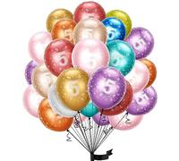 Ballons Anniversaire 5 Le Rainbow - Ballon Chiffre 5 Numéro 5-15 ballons de 30 cm Happy Birthday Decoration Ballons Fête d'anniversaire Ans Vole Grâce à l'Hèlium 5 Ballons 5