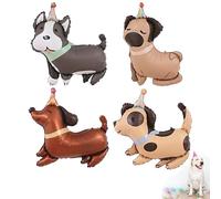 Ballons anniversaire animaux lot de 4 ballons aluminium chien multicolore 60 cm décorations fête enfants garçon fille thème anniversaire prénatale ludique et amusante