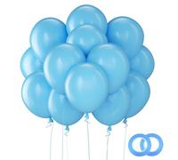 Ballons Anniversaire Bleu Clair, 110 Pièces Ballon Helium Bleu Clair Mat, 12 Pouces Latex Ballons Pour Décoration Fête, Baby Shower, Mariage