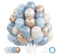 Ballons Anniversaire Bleu Or, 62 Pièces Ballons Bleu Champagne Or, Ballon Blanc Sable Doré Bluey avec Métalliques Doré pour Garçons Anniversaire Gender Reveal Bapteme Baby Shower Mariage, 12 Pouces