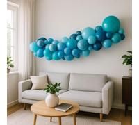 Ballons anniversaire - Kit Arc de Ballons Bleu taille 3m, 65 Pièces à gonfler avec Accessoires DIY Bleu pour Décoration Anniversaire, Mariage, Baby Shower - ABC