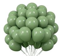 Ballons Anniversaire Vert, 62 Pièces Ballons Vert Sauge Olive