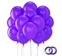 Ballons Anniversaire Violets, 110 Pièces Ballon Helium Violets Mat, 12 Pouces Latex Ballons Pour Décoration Fête, Mariage, Baby Shower