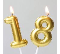 Ballons avec bordure florale dorée, chiffres d'anniversaire peints 0-9, décoration de gâteau d'anniversaire, de fête d'anniversaire, d'anniversaire, bougies 7,5,9,2,3,4,6,8,1,0Cire
