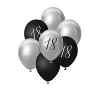 Ballons B&C Bouquet Argent-Noir 45cm 7pcs