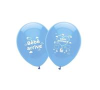 Ballons - Bébé arrive - Bleu - Sachet de 8 - Décoration de fête - Latex