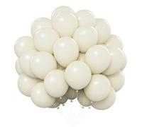 Ballons Beige, 100 Pcs 10 Pouces Anniversaire Ballon Blancs Sable en Latex,Ballons de Baudruche pour Filles Garçons, Ballon Helium pour Enfants Fête d'anniversaire Baby Shower Mariage Décorations