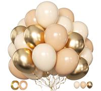 Ballons Beige Sable Ivoire Abricot Champagne Or 50 pcs 30 cm Ballons de Baudruche Couleurs Neutres Décoration pour Adultes Anniversaire Mariage Boho Fête