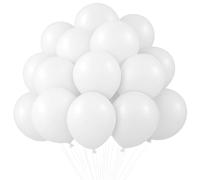 Ballons Blanc, 100 Pièces Ballon en Latex Blanc, 10 Pouces Blancs Ballons Baudruche, Blancs Guirlande de Ballon pour Anniversaire Mariage Baby Shower Halloween Saint-Valentin Remise Diplôme