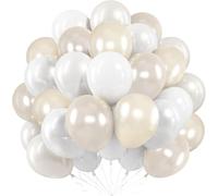 Ballons Blanc Nacré, 60 Pièces Ballon en Latex Blanc Beige, 12 Pouces Blancs Ballons Baudruche, Ballons Ivoire Crème pour Deco Anniversaire, Bapteme, Mariage Boheme, Fiançailles, Fête Prénatale