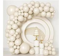 Ballons Blanc Sable,84 Ballons Guirlande Blanc Sable,18 12 10 5 pouce Blanc Sable Arche Ballon Anniversaire, Kit Arche Ballon pour Anniversaire Decoration Mariage Baby Shower Bapteme