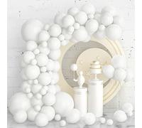 Ballons Blancs 105 Pièces Kit Arche de Guirlande de Ballons Blancs, Ballons en Latex Blanc Crème 5 10 12 18 Pouces Ballon Blanc Clair Pour Les Décorations de Fête de Mariage de BaptêMe D'Anniversaire