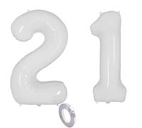 Ballons blancs chiffre 21e anniversaire décoration femme homme chiffres ballon 21 anniversaire décoration ballon hélium blanc 40 pouces 21 ans