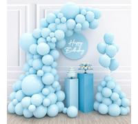 Ballons Bleu, 110 Ballon Anniversaire Bleu, Kit Arche Ballon Bleu Anniversaire, Arche a Ballon pour Anniversaire, Decoration Mariage, Bapteme, Baby Shower Décoration(Ballons Bleu 18/12/10/5 pouces)