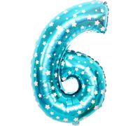 Ballons Bleus 32 Pouces Numéro 6 Ballon Hélium Grand Numéro Ballon Pour Anniversaire Filles Garçon Décoration Fête Anniversaire