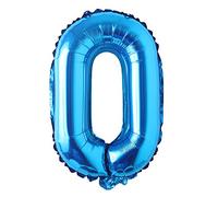 Ballons bleus en aluminium avec lettres de l'alphabet et chiffres en Mylar pour fête, mariage, enterrement de vie de jeune fille, anniversaire, fête prénatale, remise de diplôme, anniversaire de mariage (ne peuvent pas flotter) (71,1 cm, bleu O)