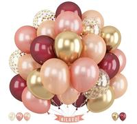 Ballons bordeaux or rose 30,5 cm or rose bordeaux champagne métallisé doré confettis ballons décoratifs pour fête d'anniversaire fille femme fiançailles mariage fête nuptiale décorations