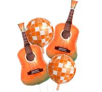 Ballons boule disco en forme de guitare orange et blanc vert The Life of a Party Girl Ballons in My Music Era Show Retro Musique Note de Musique Thème Chanteur Décoration de fête d'anniversaire pour