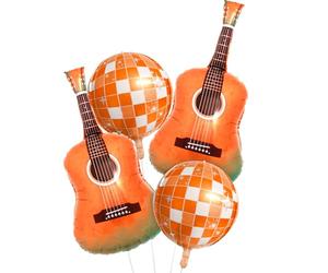 Ballons boule disco en forme de guitare orange et blanc vert The Life of a Party Girl Ballons in My Music Era Show Retro Musique Note de Musique Thème Chanteur Décoration de fête d'anniversaire pour