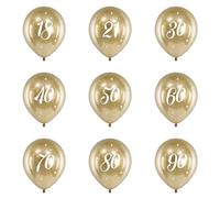 Ballons brillants 50e anniversaire, or chromé, 30 cm, 6 pièces