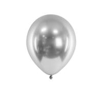 Ballons brillants PartyDeco 30 cm ARGENTÉS, paquet de 10