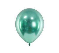 Ballons brillants PartyDeco 30 cm, vert bouteille, lot de 10