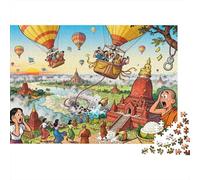 Ballons Chauds dans Le désordre des Temples de Bagan Puzzle en Bois Imperméable Puzzles De 1000 Pièces pour Adultes Cadeaux Impossible Jeux Éducatifs