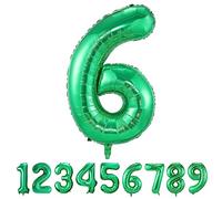 Ballons Chiffre de 6 ans - 101 CM Vert Ballon Anniversaire Décoration d'anniversaire Ballon Helium Anniversaire Ans Deco Anniversaire