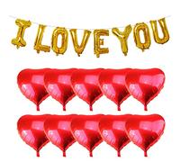 Ballons coeur et je t'aime, ballons en latex en forme de coeur pour la Saint-Valentin, décorations en feuille d'aluminium, fournitures de fête de mariage, ballons d'anniversaire, guirlandes avec s