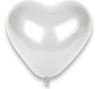 Ballons coeur fête accessoires 50 pièces blanc