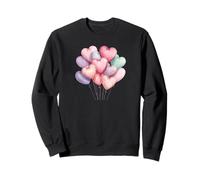 Ballons Coeur Fleurs Pastel Saint-Valentin Nature Paix Amour Sweatshirt