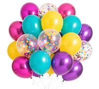 Ballons Coloré,60pcs Anniversaire Ballon Violet Rose Bleu Jaune Helium Ballons Multicolore Ballon Baudruche pour Enfants Filles Garçon Fêtes d'Anniversaire Mariage Baptême Baby Shower Carnaval Déco