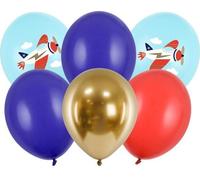 Ballons colorés en forme d'avion - parfaits pour les fêtes et les anniversaires ! Lot de 6, 30 cm de joie et d'amusement pour chaque enfant !