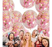 Ballons Confettis Or - Ballons pour fêtes en latex de 100 pièces, Ensemble de ballons remplis de paillettes multicolores transparentes, décoratifs pour confettis en papier doré avec des