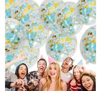 Ballons Confettis Or - Ballons pour fêtes en latex de 100 pièces, Ensemble de ballons remplis de paillettes multicolores transparentes, décoratifs pour confettis en papier doré avec des