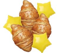 Ballons croissants en forme d'étoile - Décorations de fête sur le thème du pain - Décoration sur le thème des boulangers - Décoration d'anniversaire - Fournitures de brunch