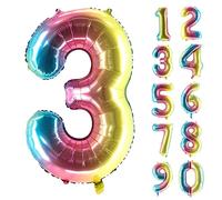 Ballons d'aluminium Multicolore 100cm numéros 0-9, 3