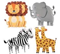 Ballons d'animaux de la jungle, 8pcs ballons d'animaux jungle avec des lions, éléphant, zèbre et girafe