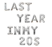 Ballons d'anniversaire « Last Year in My 20s » en feuille d'argent - Décorations pour 29e anniversaire pour femme et homme