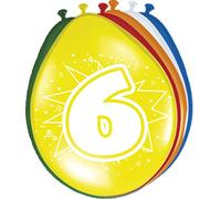 Ballons d'anniversaires 6 Ans - 8 pièces