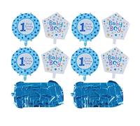 Ballons de 1er anniversaire, couleurs vives et vives, ensemble de ballons joyeux anniversaire pour décorations de fête de anniversaire, feuille d'aluminium, 10 pièces (bleue)