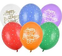 Ballons de 30 cm - fêtez votre anniversaire Jeu de "Happy Birthday To You" en couleurs mélangées, 1 paquet contient 6 pièces. Idéal pour les moments spéciaux