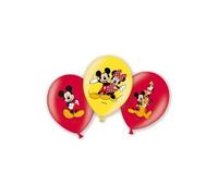 Disney Ballons de baudruche anniversaire Mickey et ses amis – 6 pièces, rouge et jaune