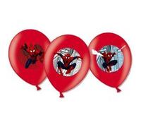 Ballons de baudruche Spiderman - AMSCAN - Set de 6 ballons en latex pour anniversaire garçon de 8 ans et plus