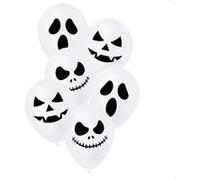 Ballons de baudruche blancs Visage de Halloween 6pcs Multicolore G