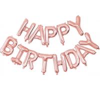 Ballons de baudruche en aluminium 13 pièces Happy Birthday rose gold